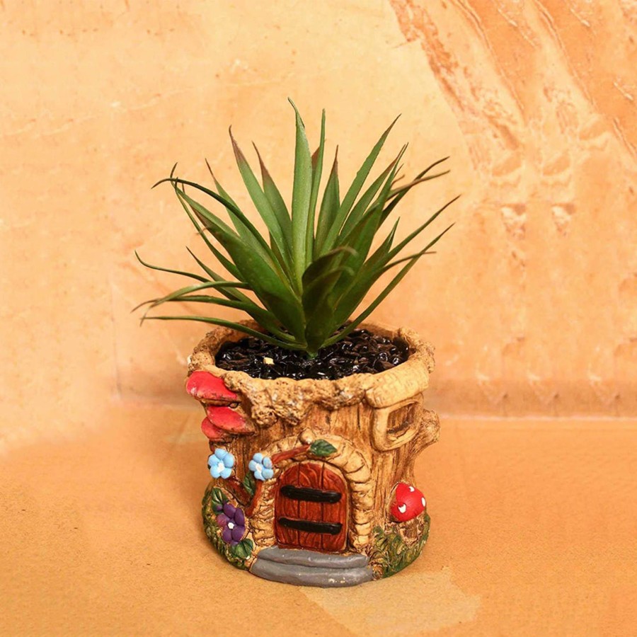 Artificial Turf Plants Wonderland Garden Arts and Craft | House Planter With Succulent For Home Decoration (House-B)