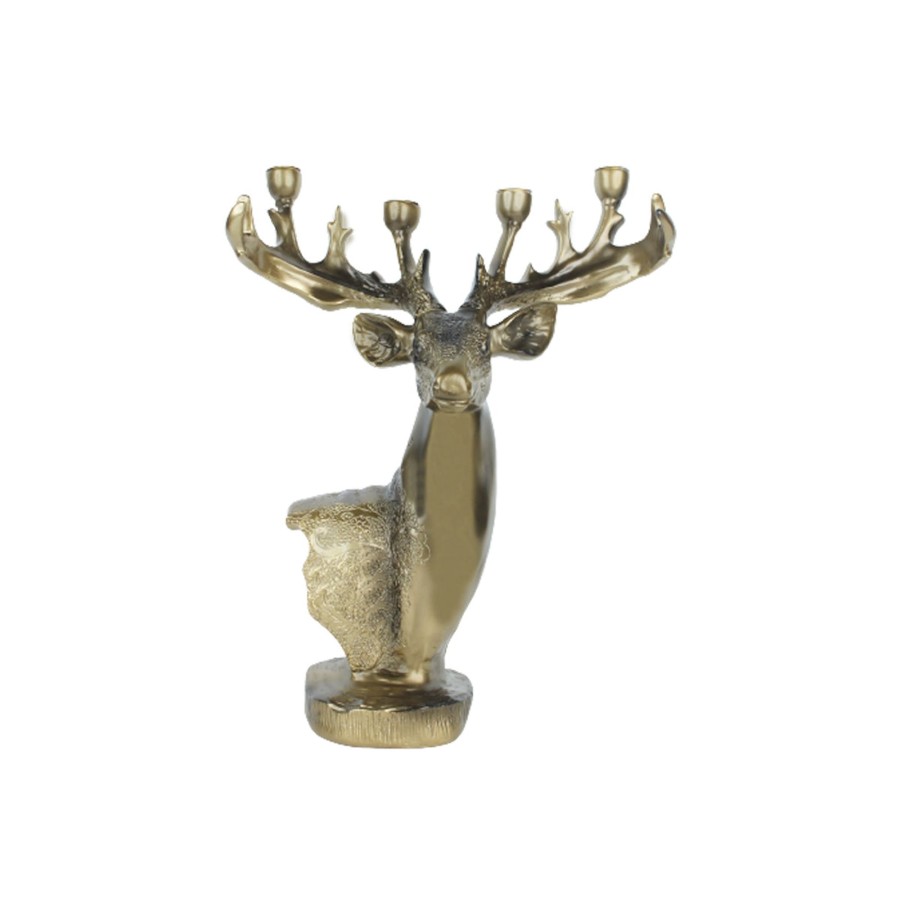 Home Decor Wonderland Animal And Bird Figurine | Stag Deer Candle Holder Showpiece Show Piece For Living Room Home Decoration