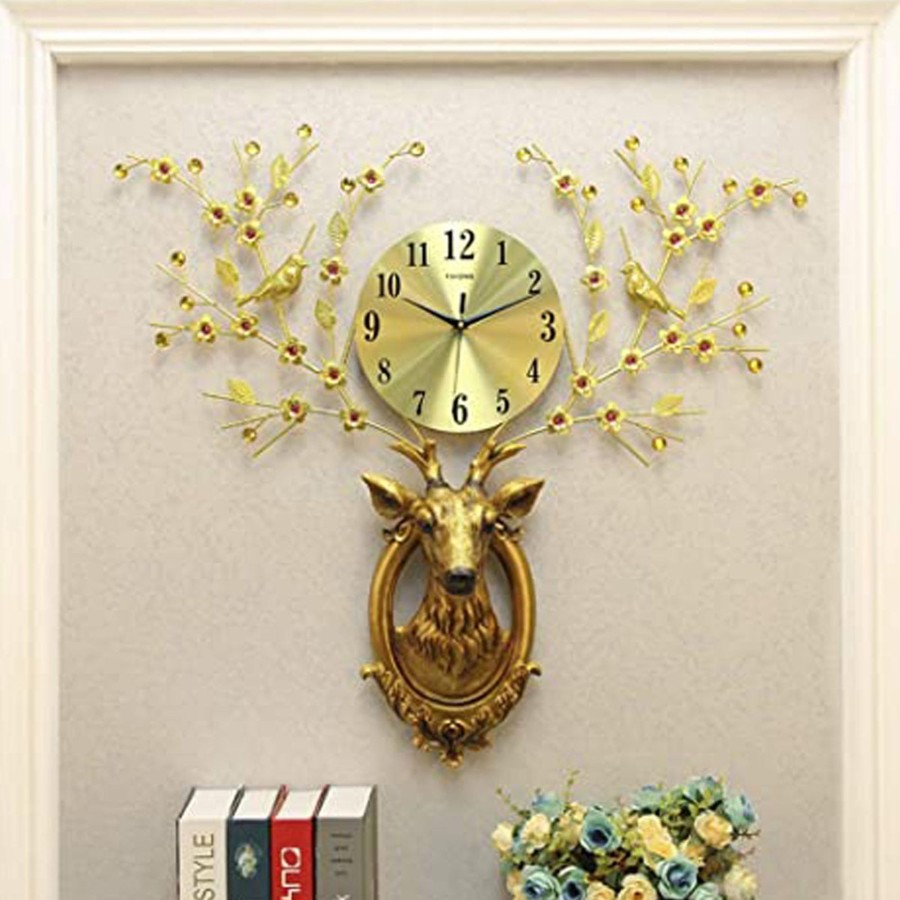 Home Decor Wonderland Wall Clocks | Luxury Reindeer Wall Clock, Wall Hanging Watch For Office Decoration, Modern House