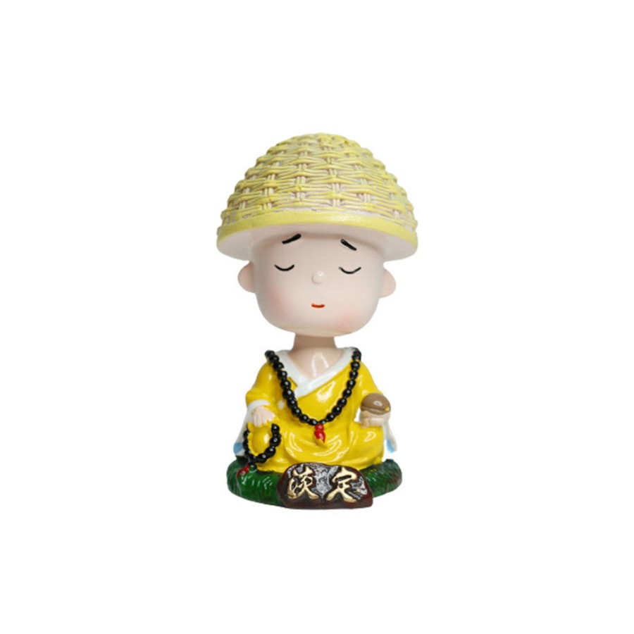 Home Decor Wonderland Human Figurine | Wonderland Single Piece Meditating Monk With Beads Shaking Head| Monk Statue| Home Decor| Gift Articles | Gift Item