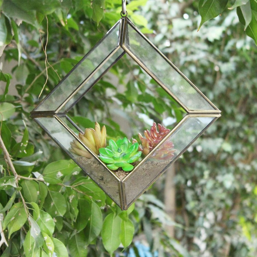 Garden Planters Wonderland | Glass And Metal New Terrarium For Fairy Garden