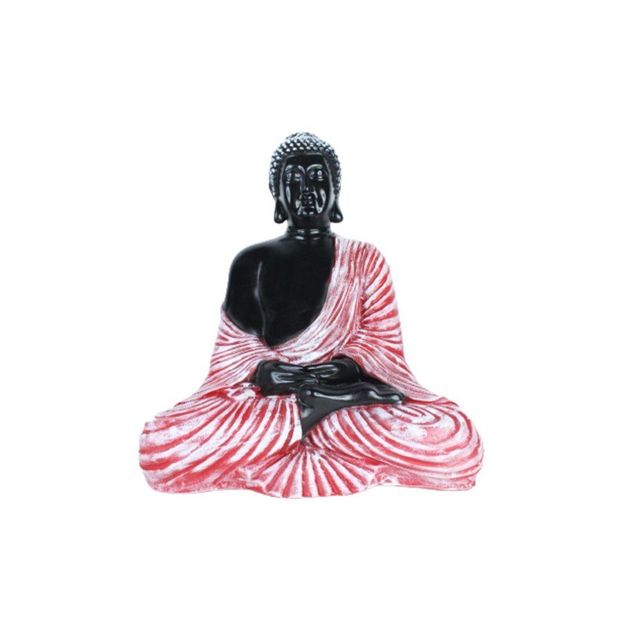 Garden Decor Wonderland Buddha And Monk Statue | Buddha Statue For Home And Garden Decoration (Pink & Black)