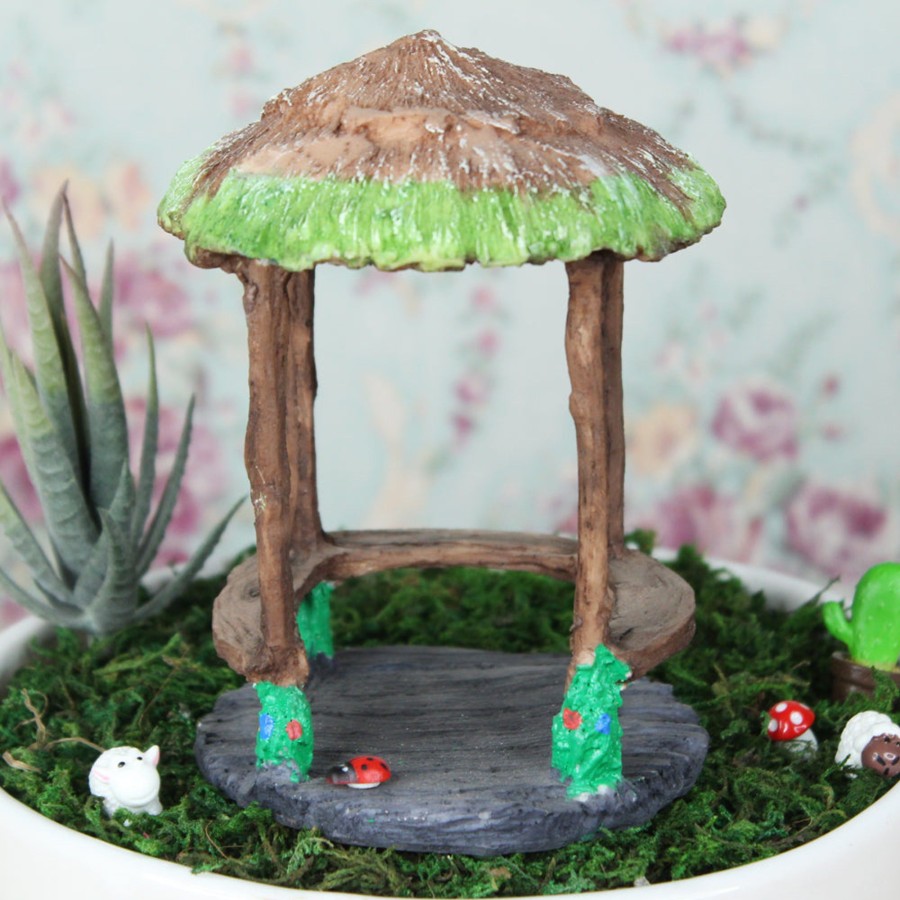 Miniature Fairy Garden Wonderland | Miniature Toys : Thatch Gazebo For Fairy Garden Accessories