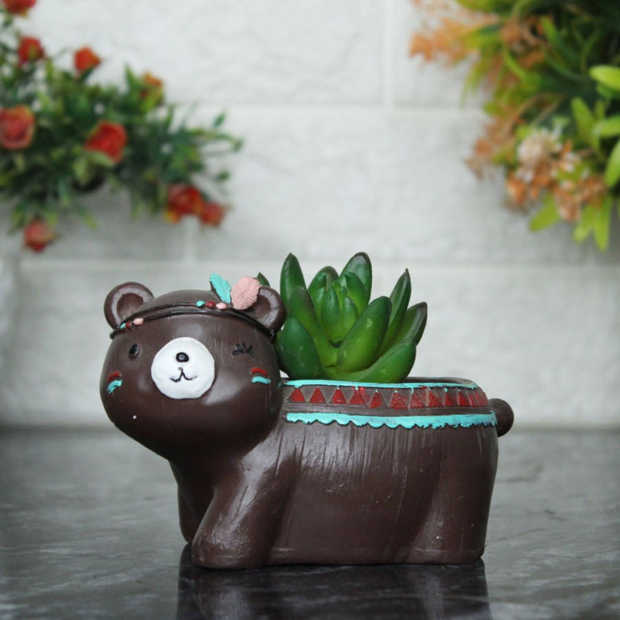 Garden Planters Wonderland | Brown Bear Succulent Pot For Home Decoration