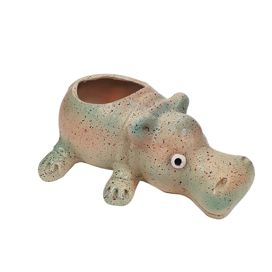 Garden Decor Wonderland Garden Arts and Craft Garden Statues | (Set Of 2) Hippo Planter Set For Garden Decor