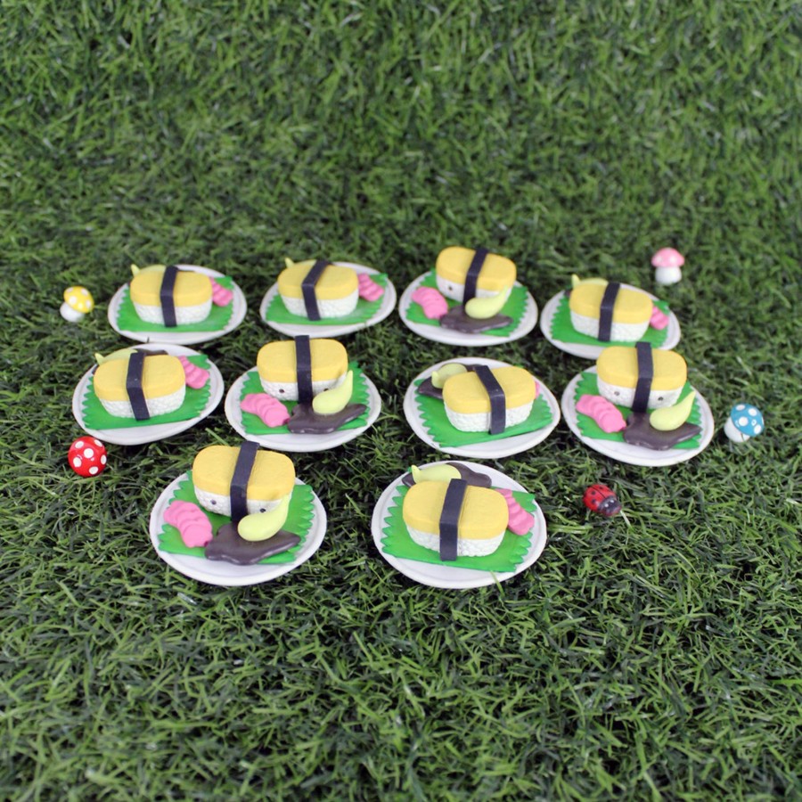 Miniature Fairy Garden Wonderland | (Pack Of 10) Sushi Miniature Figurines Resin Mini Food Props