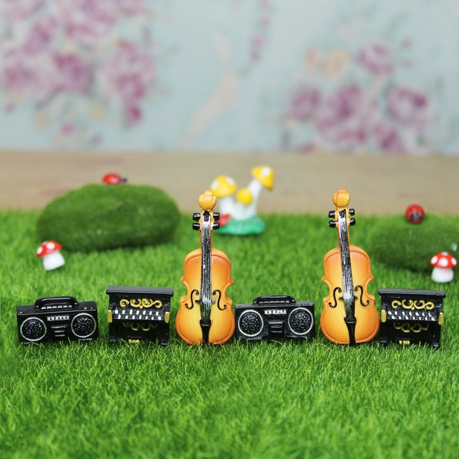 Miniature Fairy Garden Wonderland | Miniature Toys : (Set Of 6) Stereo, Piano And Violin For Fairy Garden Accessories