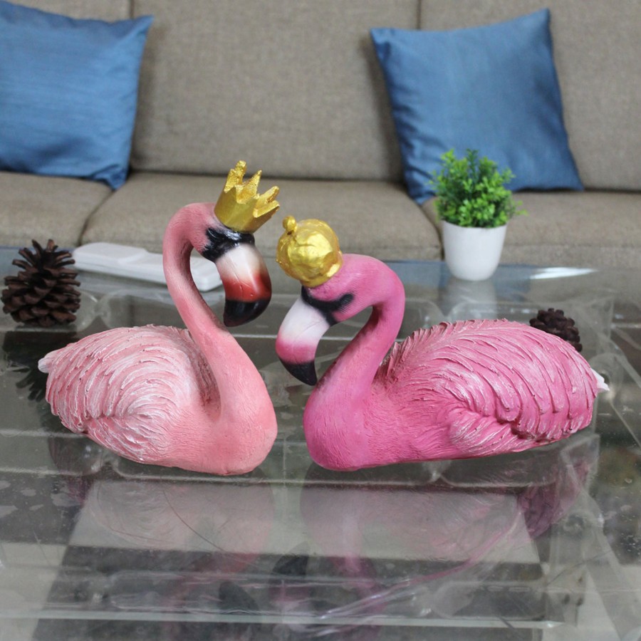 Garden Decor Wonderland Garden Statues | Wonderland Resin Flamingo Couple For Home And Garden Decor (Pink)