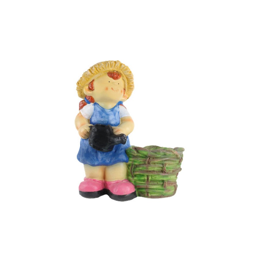 Garden Planters Wonderland | Wonderland Resin Farm Girl Designer Planter For Real Plants (Blue)