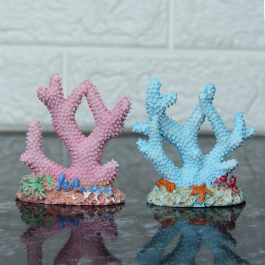 Miniature Fairy Garden Wonderland | Miniature Toys Set Of 2 Coral (Miniature Fairy Garden Accessoriesfor Diy Tray Garden Plant Decor)