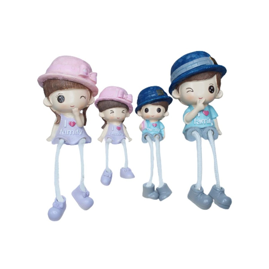 Home Decor Wonderland Table Top Decor | (Set Of 4) Love Family Dolls For Decoration