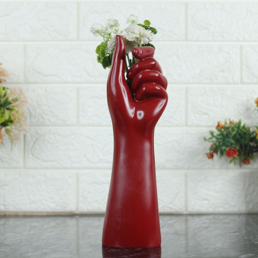 Garden Decor Wonderland Garden Statues | Hand Posture -Red