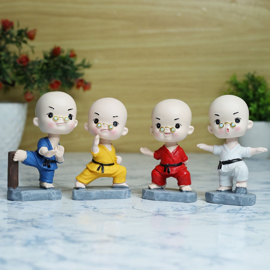 Home Decor Wonderland Human Figurine | Wonderland ( Set Of 4 ) Karate Monk Set| Monk Statue| Home Decor| Gift Articles | Gift Item