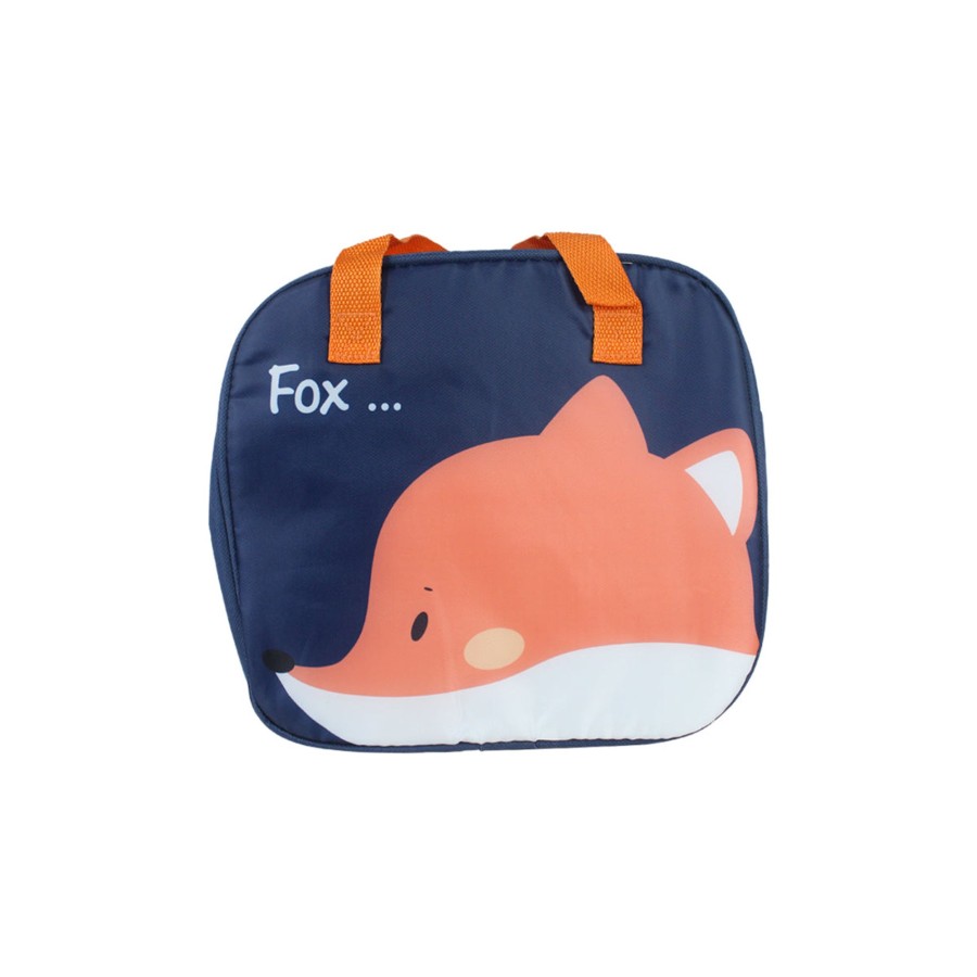 Kids Wonderland | Insulated Tiffin Bag For Kids (Dark Blue & Peach)