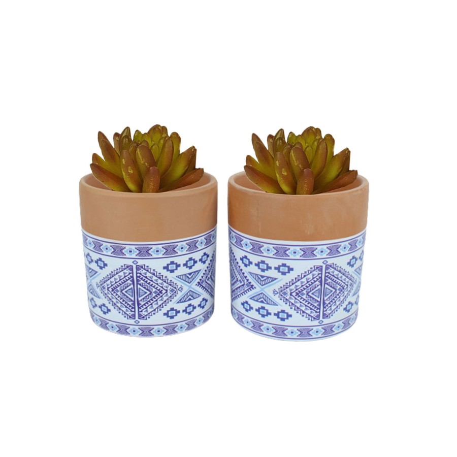 Garden Planters Wonderland | (Set Of 2) Imported Printed Ceramic Designer Terracotta Pot