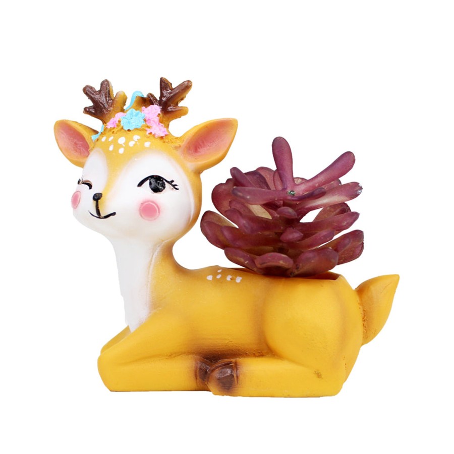 Garden Planters Wonderland | Winking Deer Succulent Pot For Home And Balcony Decoration