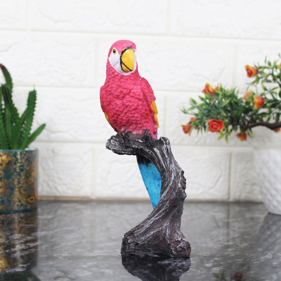 Garden Decor Wonderland Garden Statues | Wonderland Baby Macaw On Branch ( Made Of Polyresin Garden Decor Items )