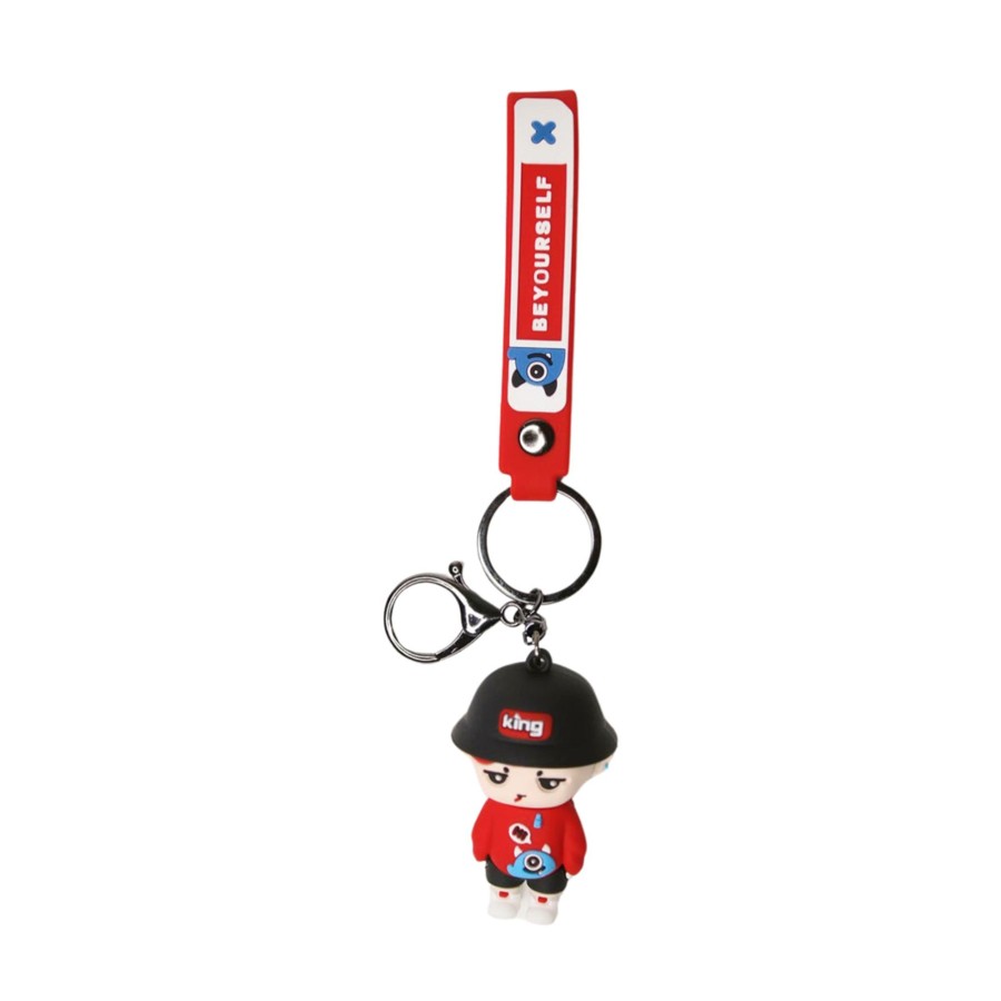 Gifts Wonderland | Wonderland Be Yourself Keychain In Red 2-In-1 Cartoon Style Keychain And Bag Charms Fun And Functional Accessories For Bags And Keys