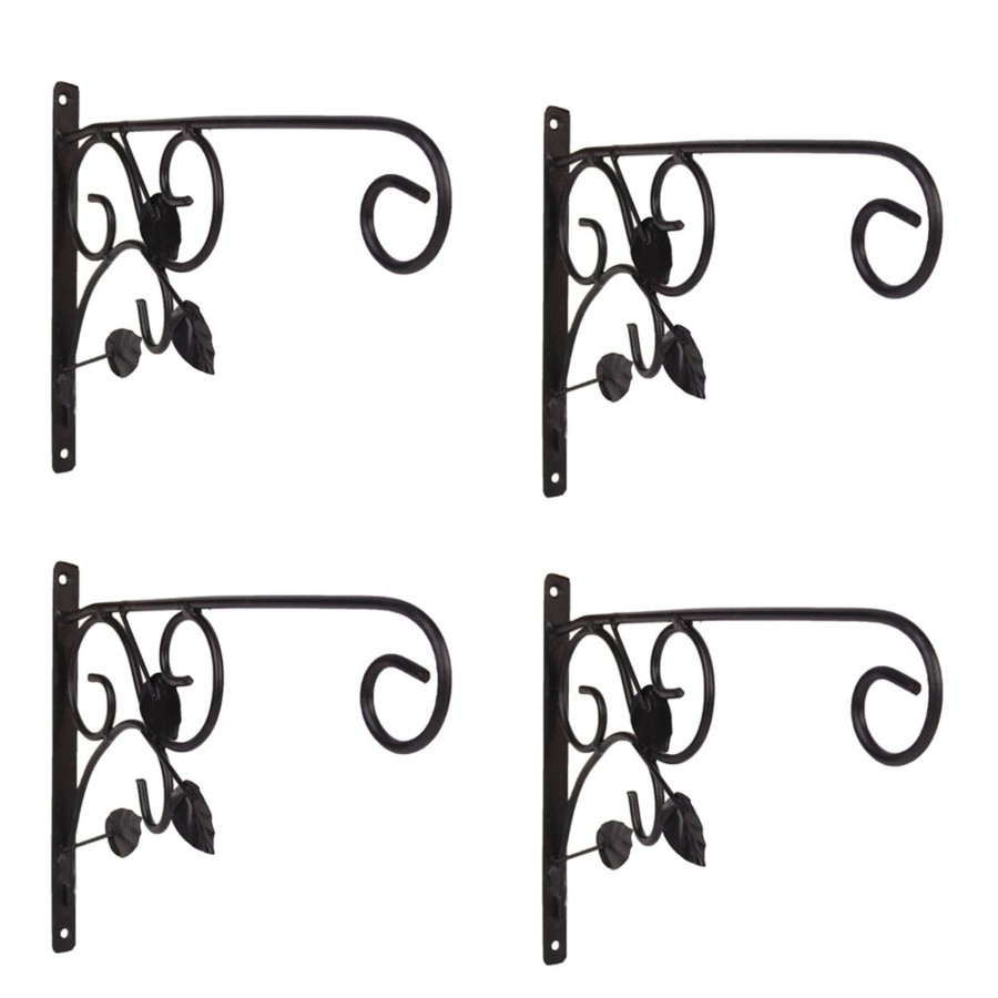 Garden Decor Wonderland Plant Hooks | (Set Of 4) Metal Wall Mounted Planter Hanger For Home Decoration