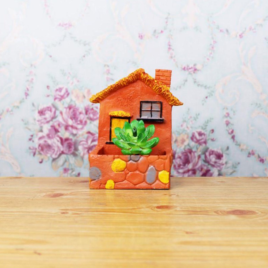 Garden Planters Wonderland | House Succulent Pot For Home And Balcony Decoration(Orange)