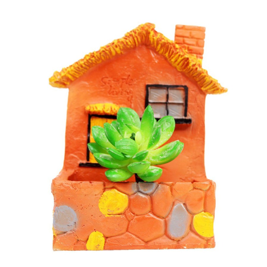 Garden Planters Wonderland | House Succulent Pot For Home And Balcony Decoration(Orange)