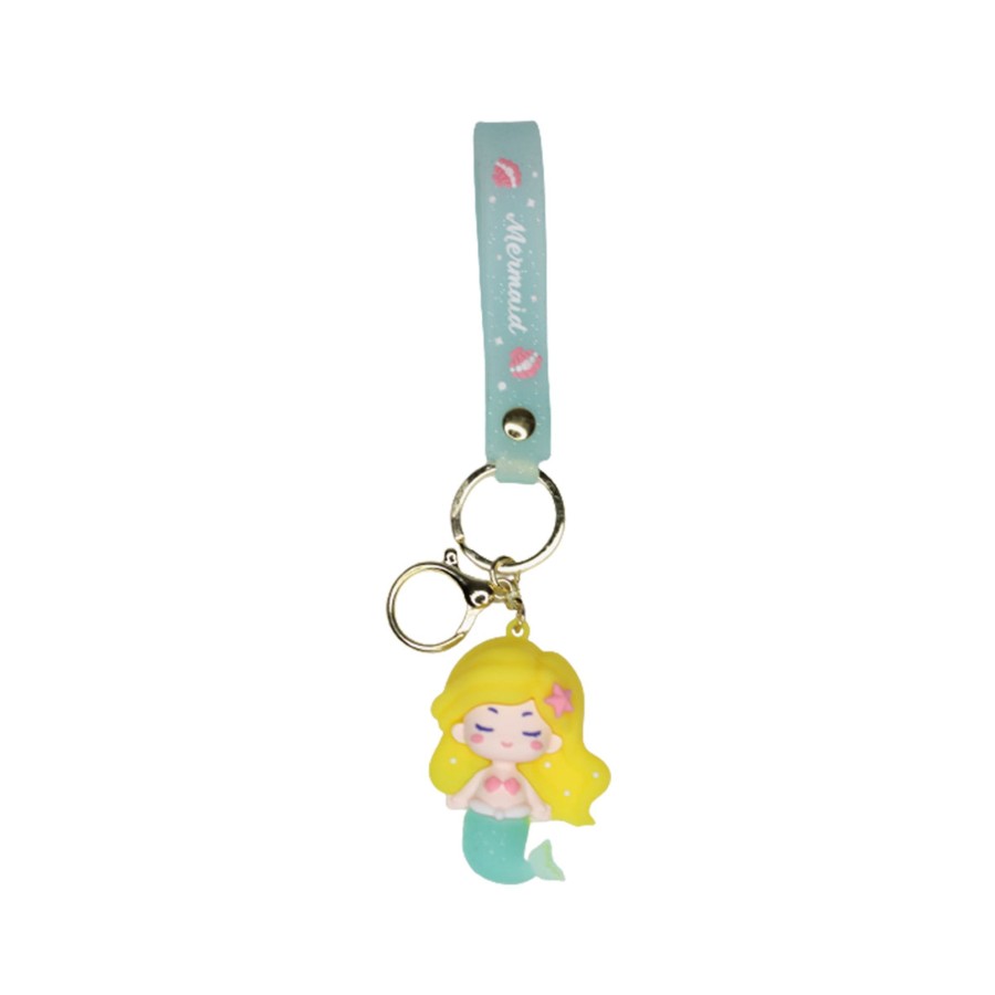 Gifts Wonderland Garden Arts and Craft | Mermaid Cartoon Style Keychain With Band ( Yellow And Green)