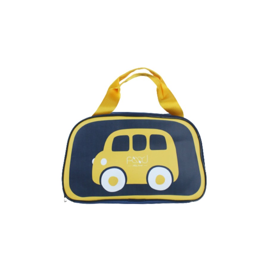 Kids Wonderland | Car Print Insulated Lunch Bag For Kids (Blue)