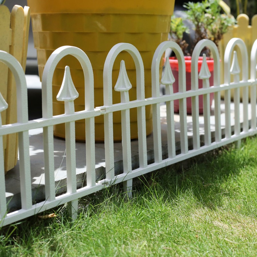 Garden Decor Wonderland Garden Arts and Craft Picket Fence | Pack Of 4 Stylish U Shape Picket Fence For Indoor And Outdoor Use