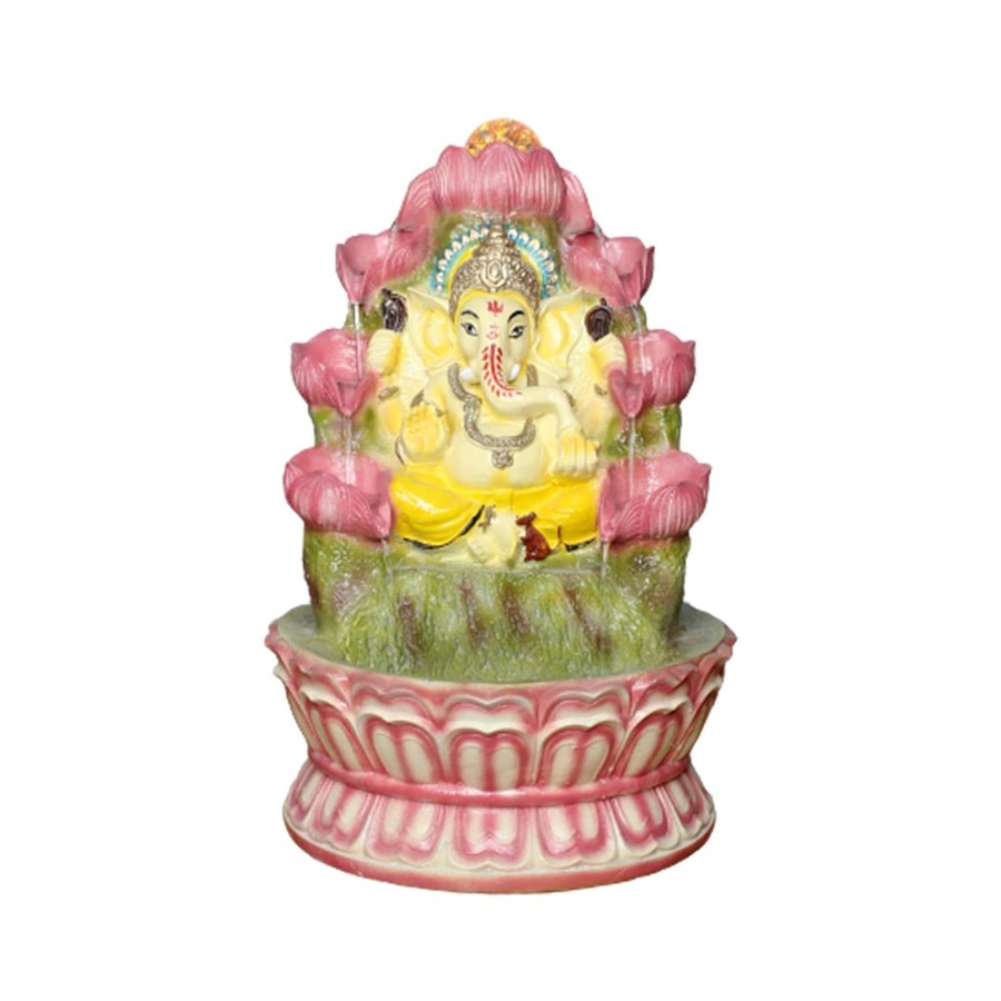 Home Decor Wonderland Fountains | Ganesh With Lotus Fountain For Decoration