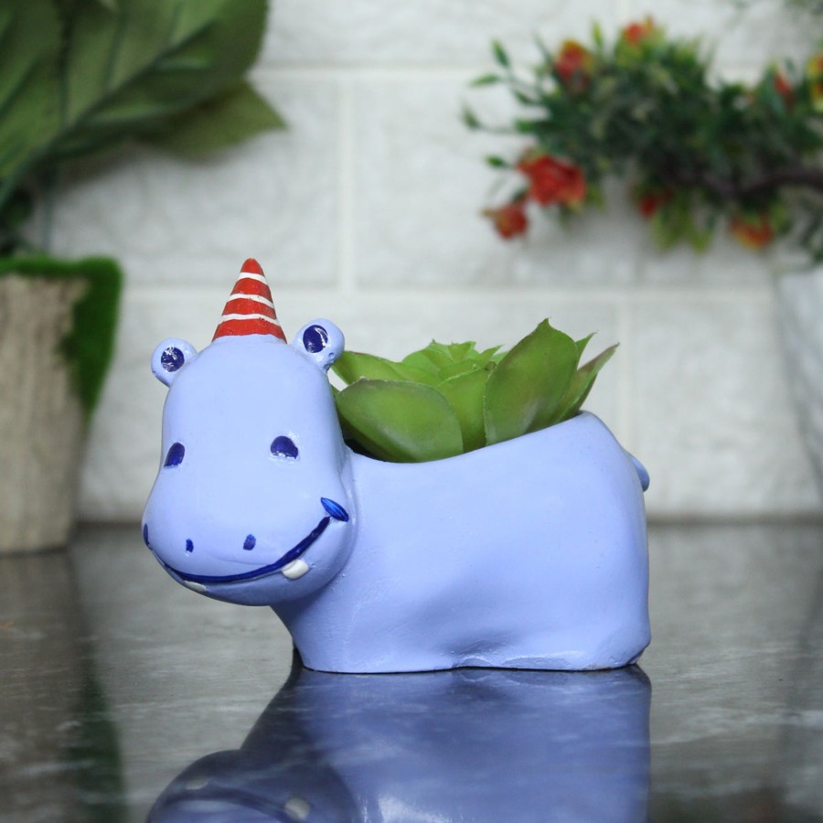 Garden Planters Wonderland | Hippo Succulent Pot (Purple)