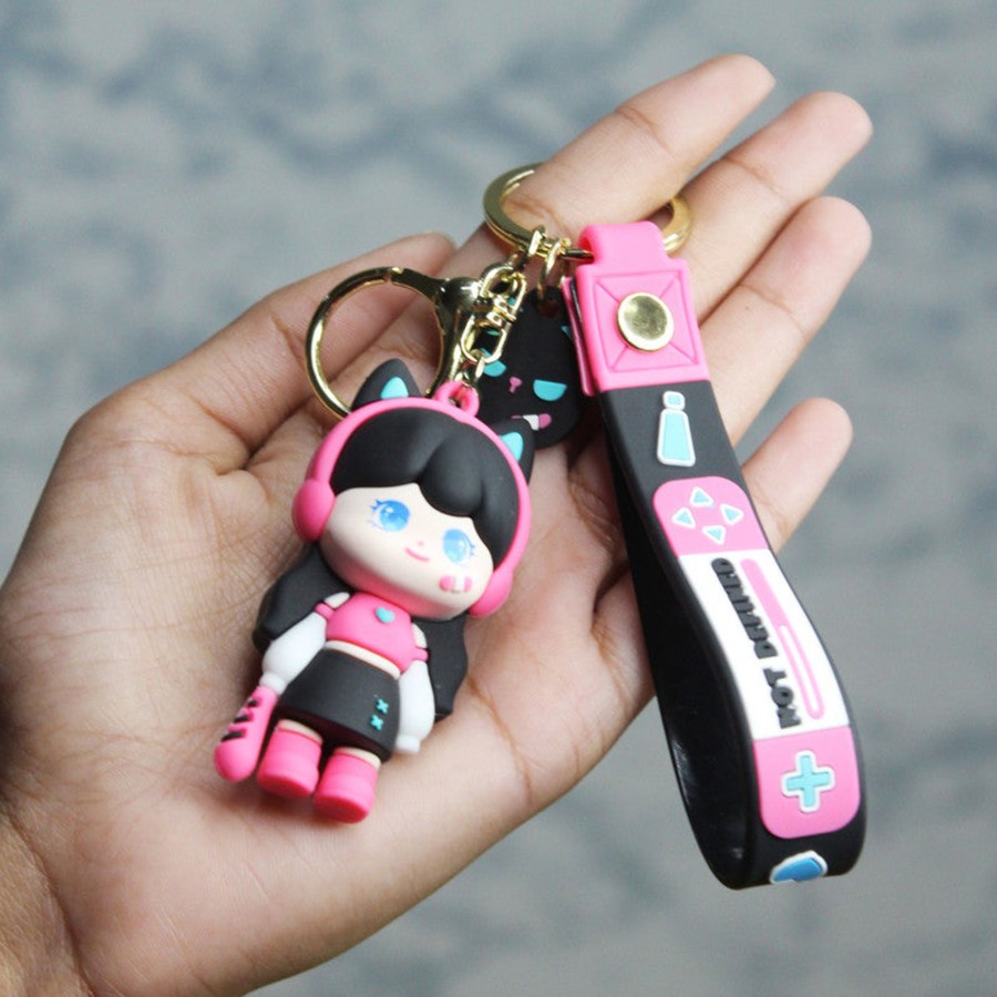 Gifts Wonderland | Wonderland Not Defined Keychain In Purple 2-In-1 Cartoon Style Keychain And Bag Charms Fun And Functional Accessories For Bags And Keys