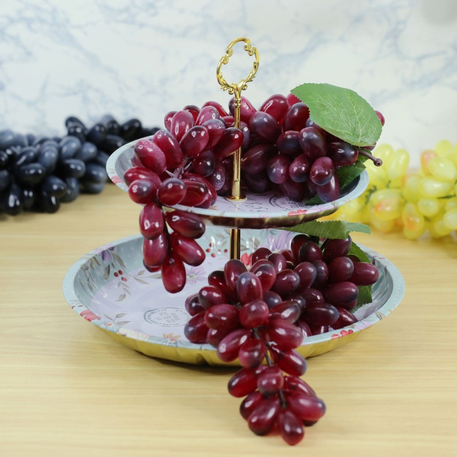 Artificial Turf Plants Wonderland | Wonderland Imported Real Looking Artifical Red Grapes (Set Of 2)