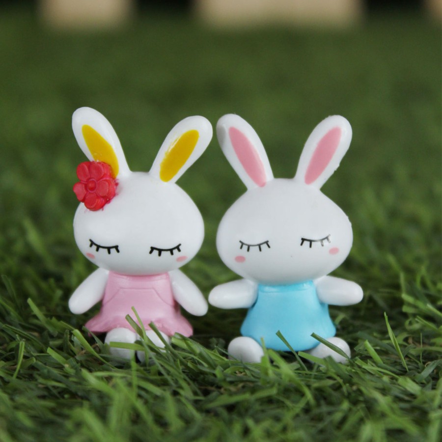 Miniature Fairy Garden Wonderland | Miniature Toys : (Set Of 2) Bunny Kids