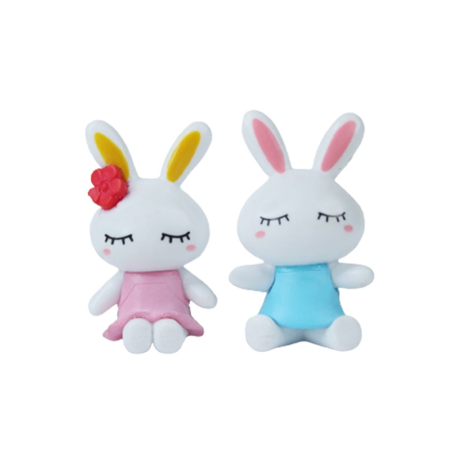 Miniature Fairy Garden Wonderland | Miniature Toys : (Set Of 2) Bunny Kids