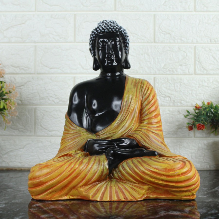 Garden Decor Wonderland Garden Statues | Wonderland Black Buddha -White Hair