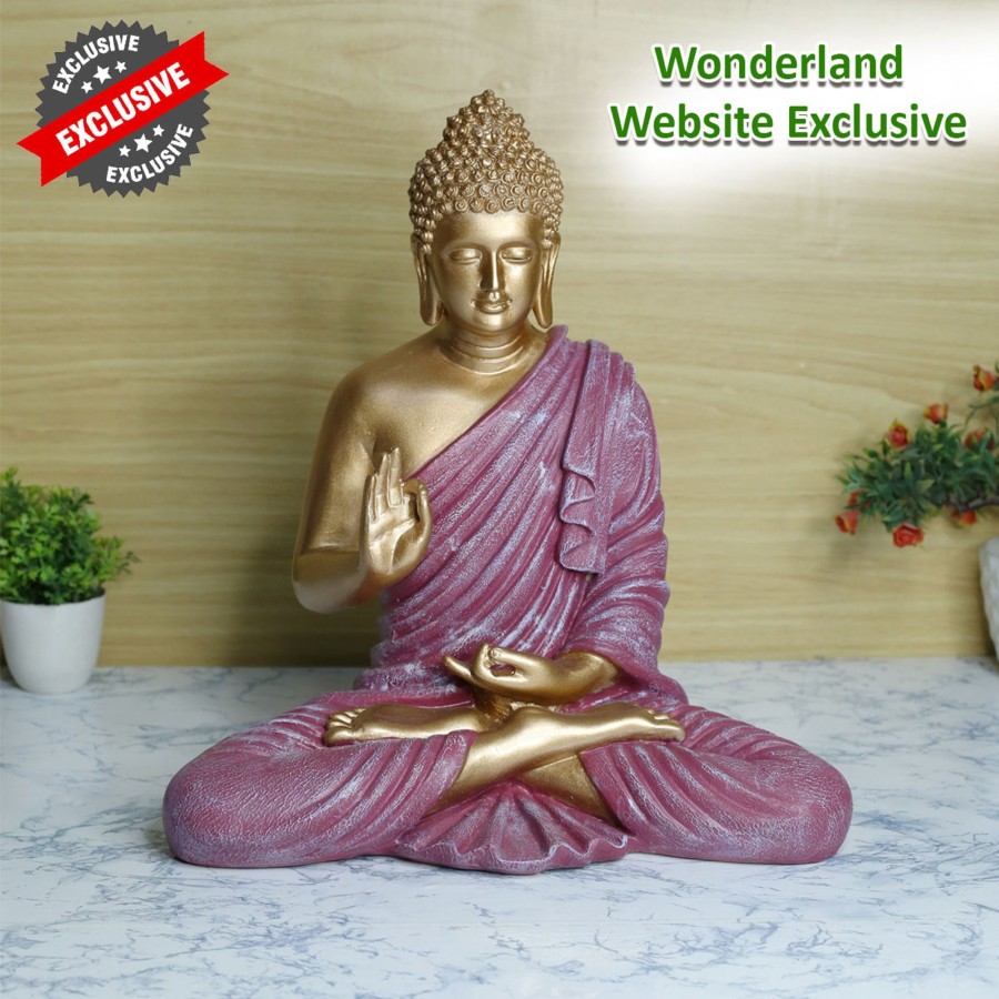 Garden Decor Wonderland Buddha And Monk Statue | Serene 14-Inch Polyresin Buddha Statue: Perfect For Indoor And Outdoor Harmony