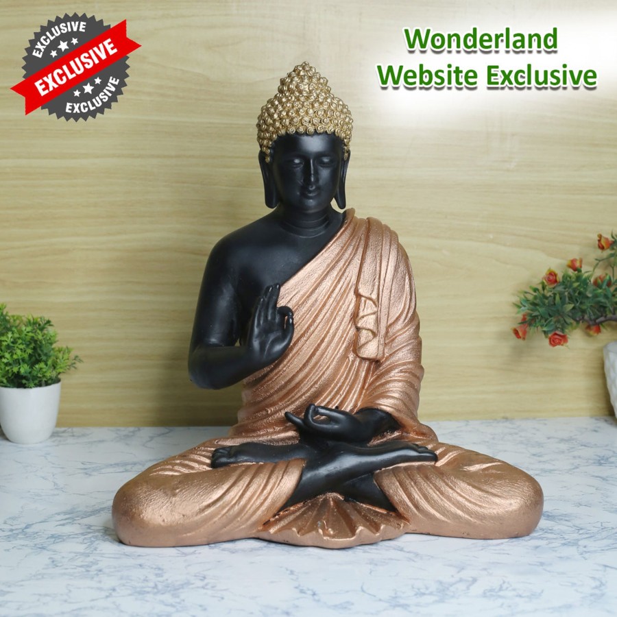 Garden Decor Wonderland Buddha And Monk Statue | Serene 14-Inch Polyresin Buddha Statue: Perfect For Indoor And Outdoor Harmony