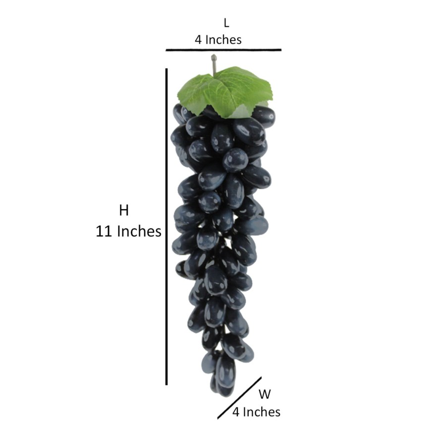 Artificial Turf Plants Wonderland | Iwonderland Imported Real Looking Artifical Black Grapes (Set Of 2)