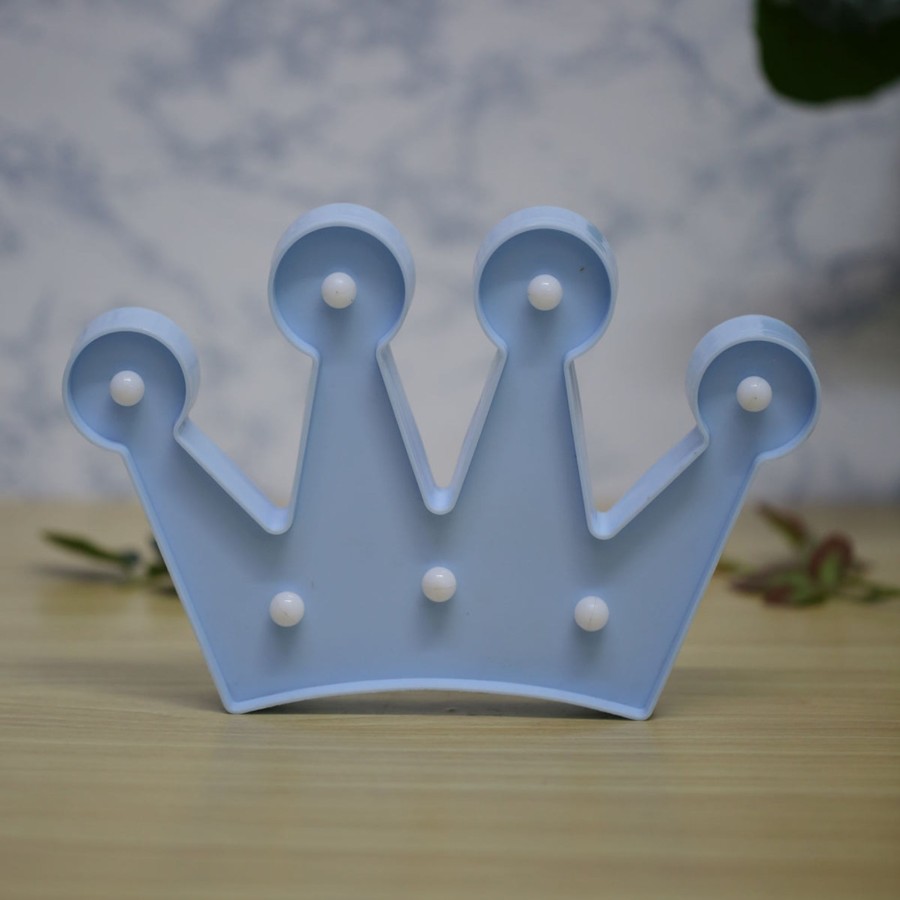 Kids Wonderland | Crown Led Wall Light-Blue( Hole At The Back, Kids Room Night Light)