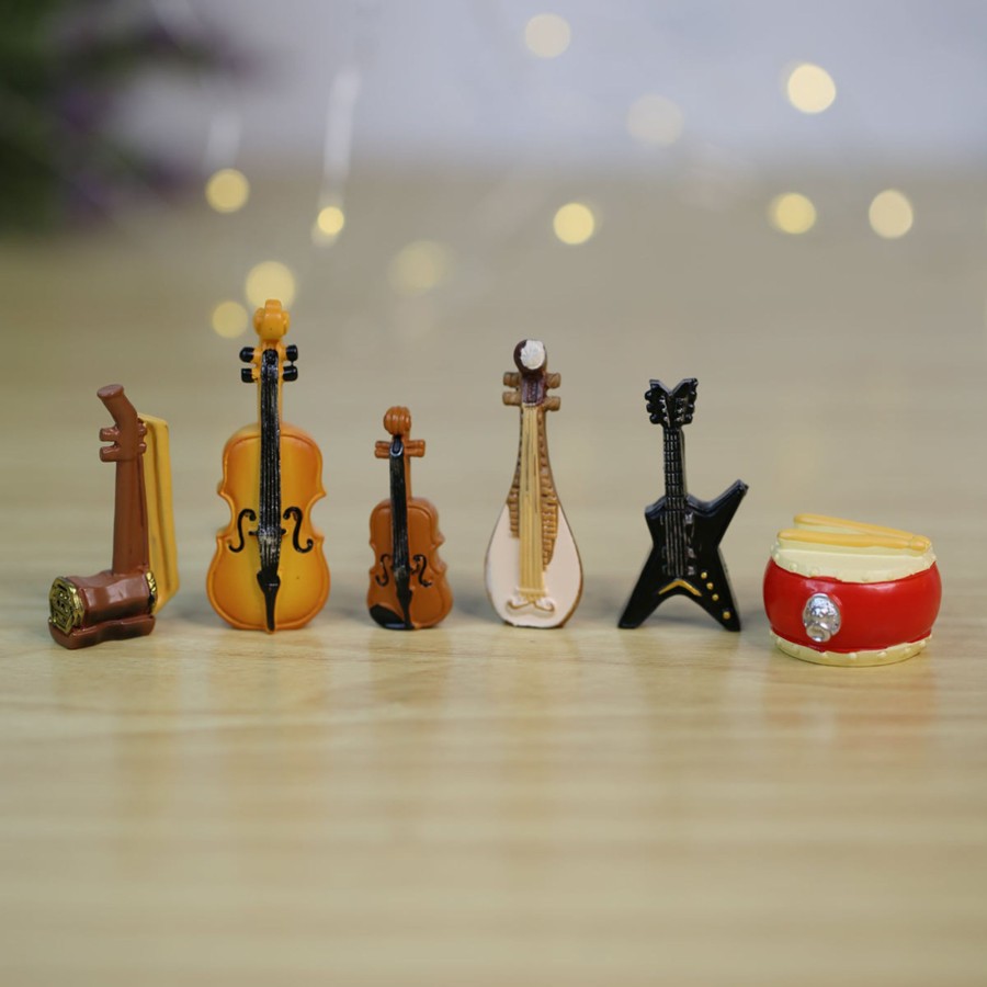 Miniature Fairy Garden Wonderland | Wonderland Miniature Musical Instruments (Set Of 6)|Garden Miniatures| Garden Tray Garden Figurine