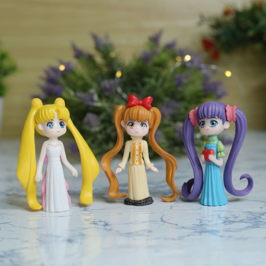 Miniature Fairy Garden Wonderland | Wonderland Animee Girl With Long Ponytail B (Set Of 3)