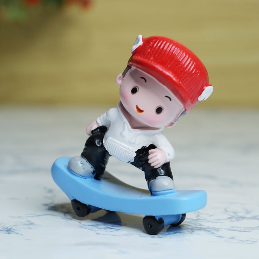 Home Decor Wonderland Table Top Decor | Wonderland Single Piece Boy On Stake Board Miniature| Figurine Statue| Home Decor| Gift Articles | Gift Item