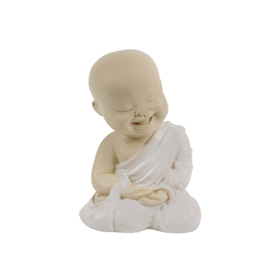 Garden Decor Wonderland Buddha And Monk Statue | Wonderland Resin Big Monks Statue For Home And Garden Decoration (White)-1