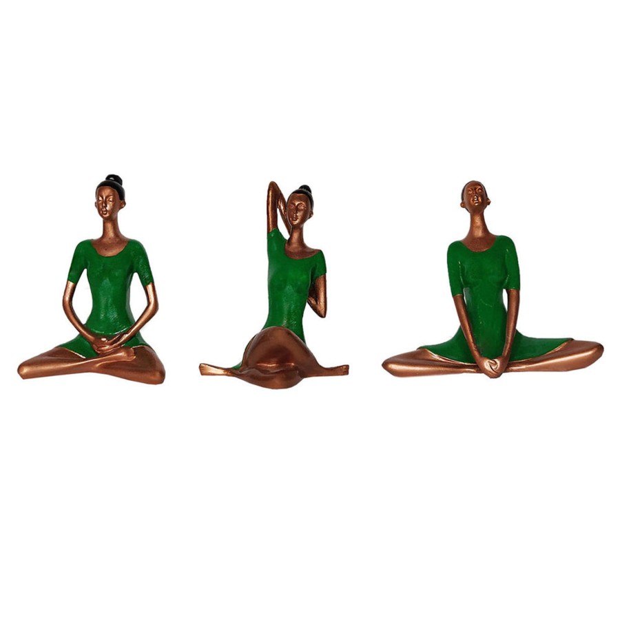 Home Decor Wonderland Table Top Decor | (Set Of 3) Yoga Girls Statue For Home Decoration