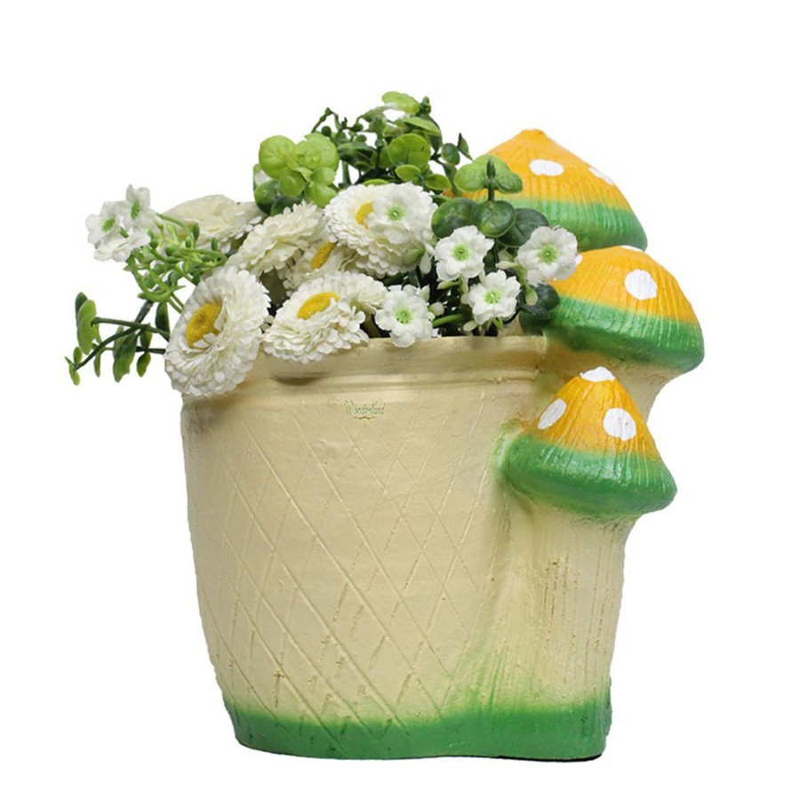 Garden Planters Wonderland | Mushroom Pot ( Pots And Planters Ideal Fo Small Plants And Succulents ) (Yellow)