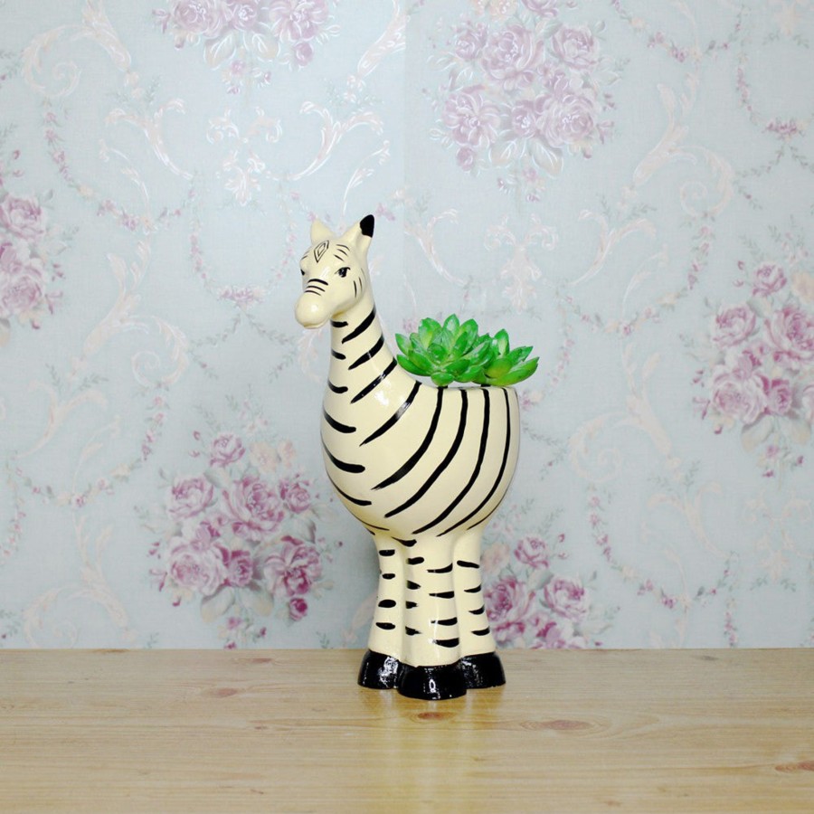 Garden Planters Wonderland | Big Zebra Pot Planter For Garden And Balcony Decoration