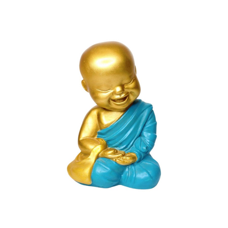 Garden Decor Wonderland Buddha And Monk Statue | Wonderland Coloured Laughing Buddha Statue ( Style 2) | Home Decor And Gift Items | Monk Statue