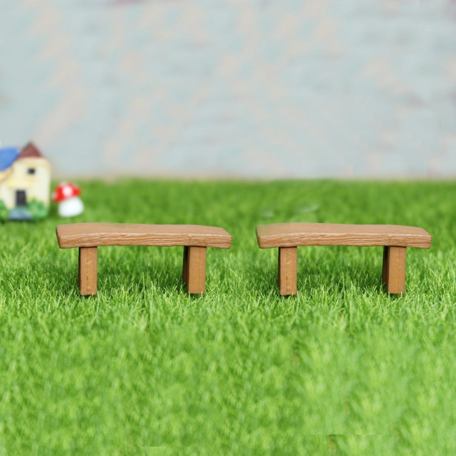 Miniature Fairy Garden Wonderland | Miniature Toys : (Set Of 2) Bench For Fairy Garden Accessories