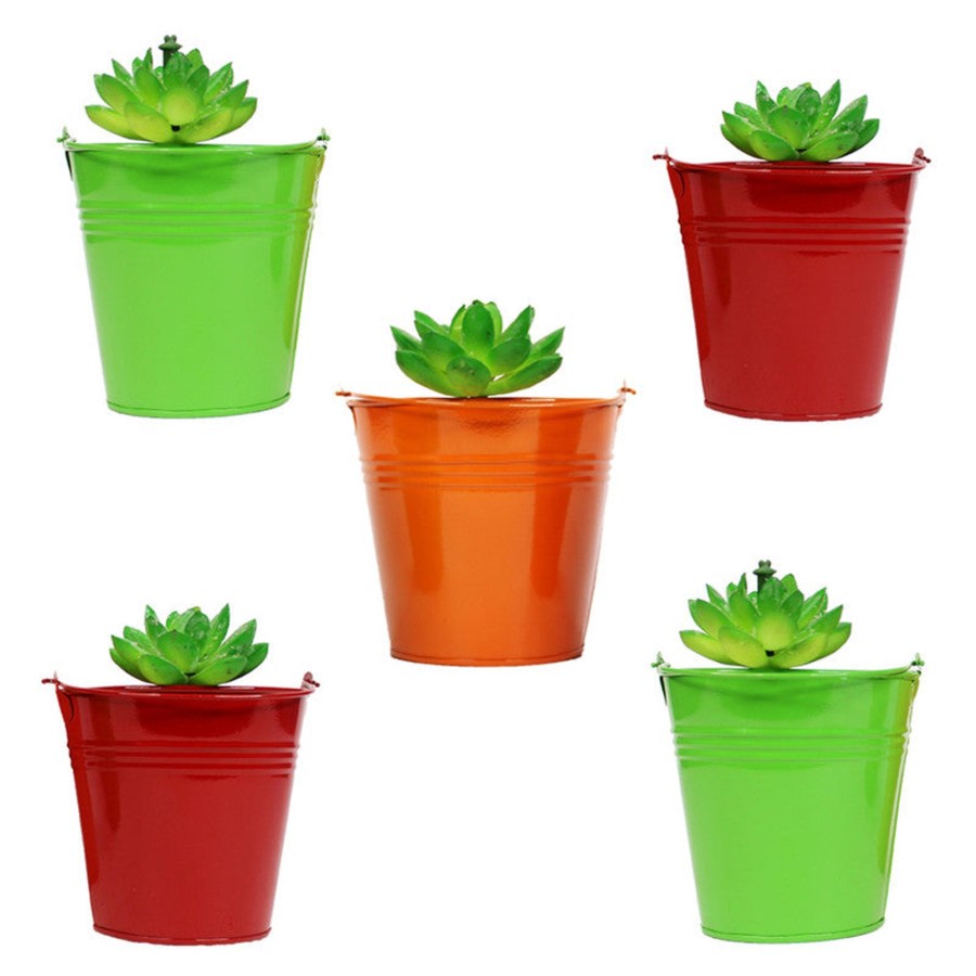 Garden Planters Wonderland | (Set Of 5) Small Bucket Pot For Home And Decoration