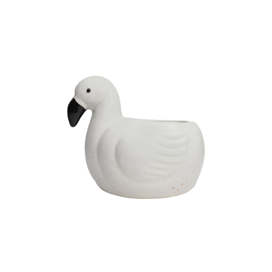 Garden Planters Wonderland | Duck Ceramic Pot For Home And Garden Decoration (White)